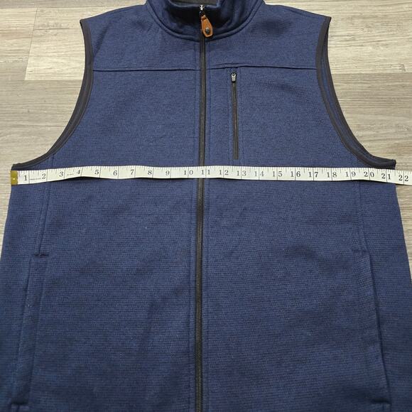 Izod Vest Navy Blue Multi Front Pockets Full Zip Sleeveless Collard Vest Men's - Picture 6 of 8
